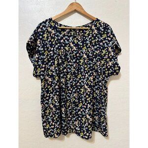 Womans Floral Top Size 2x Bloomcore Beachy Career Office Travel Resort Vacay